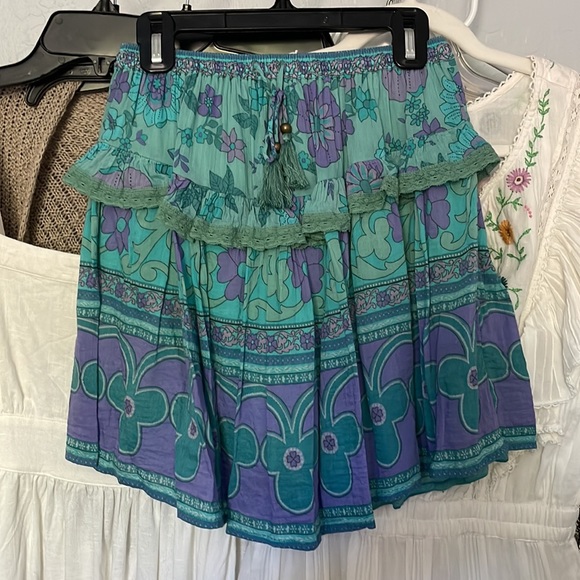 Spell and the gypsy collection buttercup ocean tiered ruffle mini skirt - Picture 6 of 17